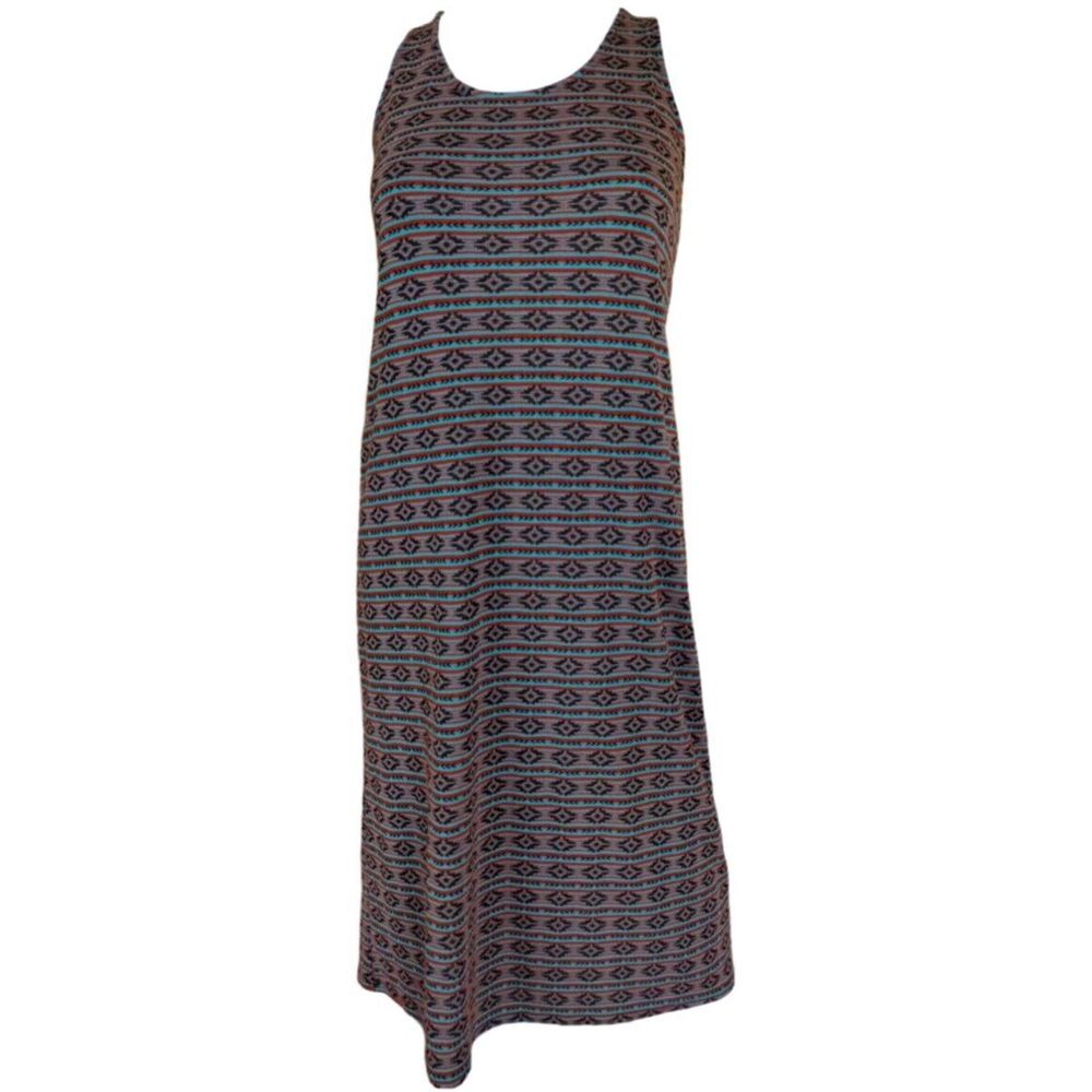 Unbranded Dress Woman Large Brown Multicolor Junior Boho Tribal Midi Backβ Lace